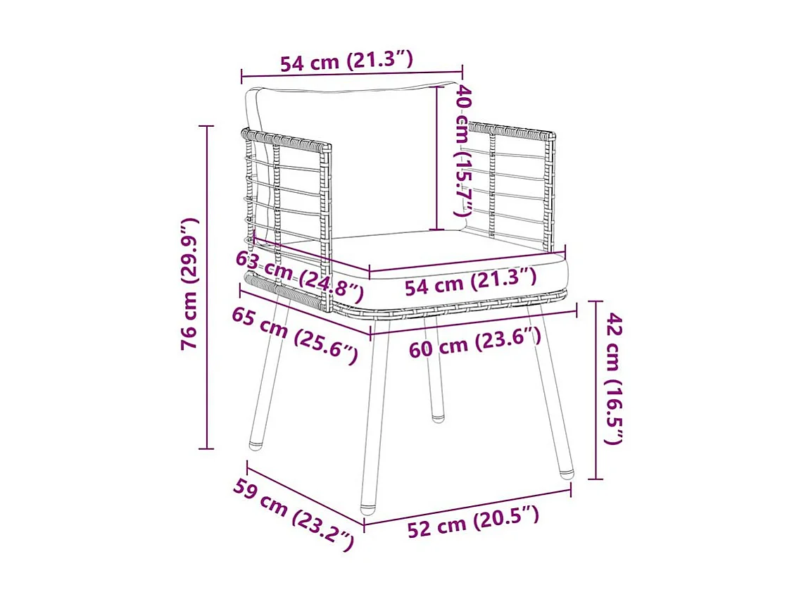 Chaises de jardin lot de 2 avec coussins noir résine tressée