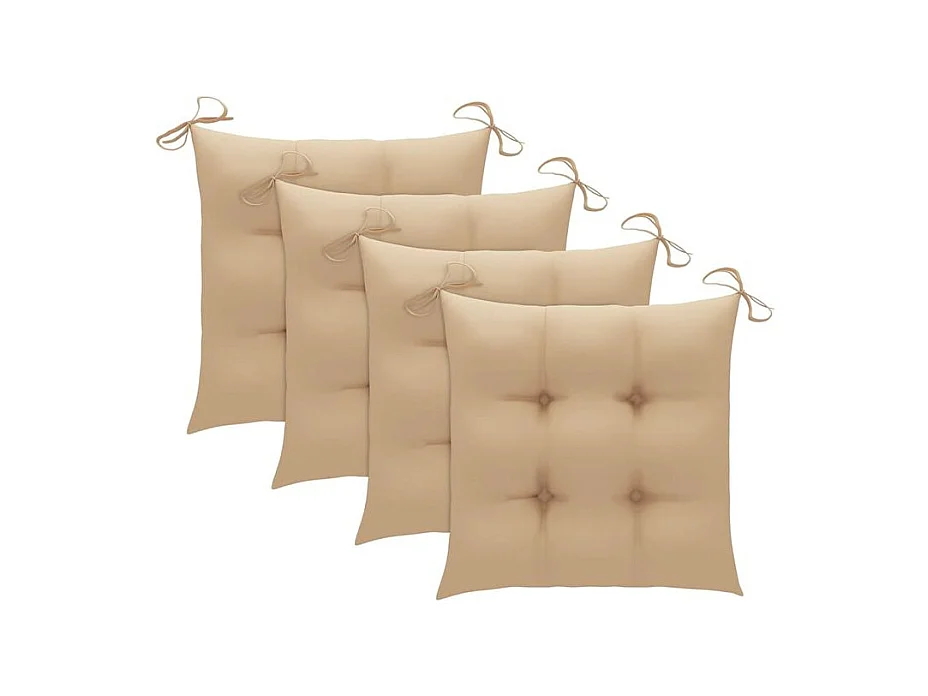 Chaises de jardin lot de 4 avec coussins Bois d'acacia massif