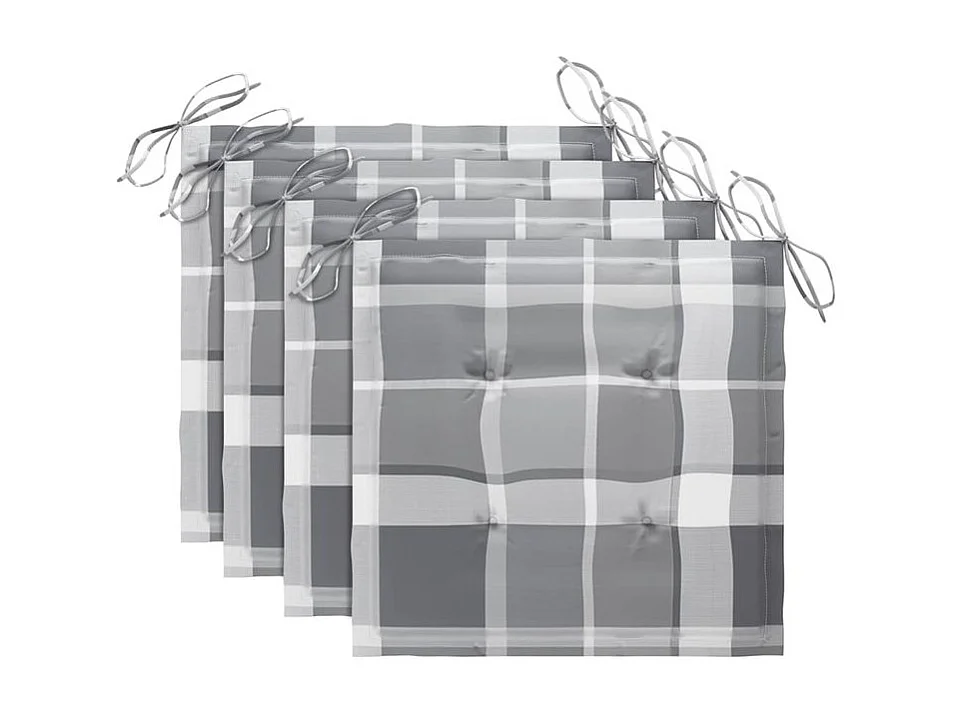 Chaises de jardin lot de 4 avec coussins Bois d'acacia massif