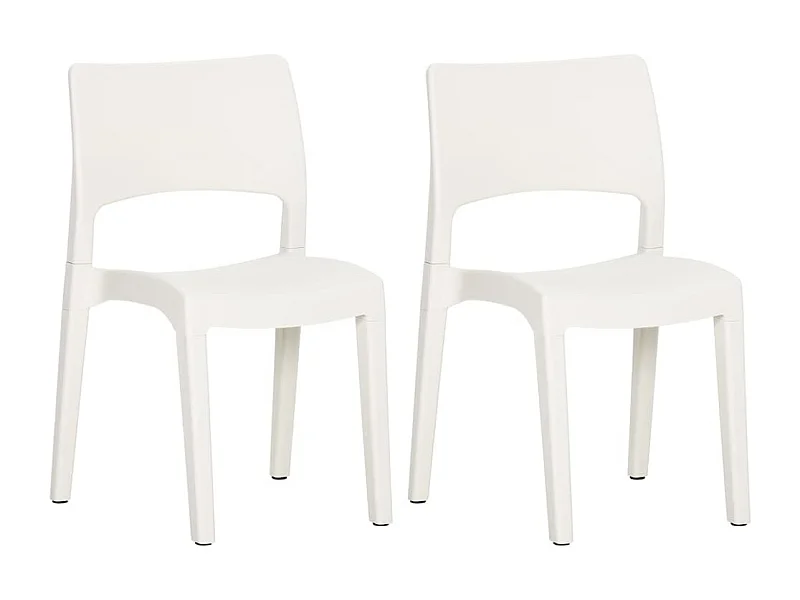 Chaises de jardin 2 pcs Blanc Polypropylène