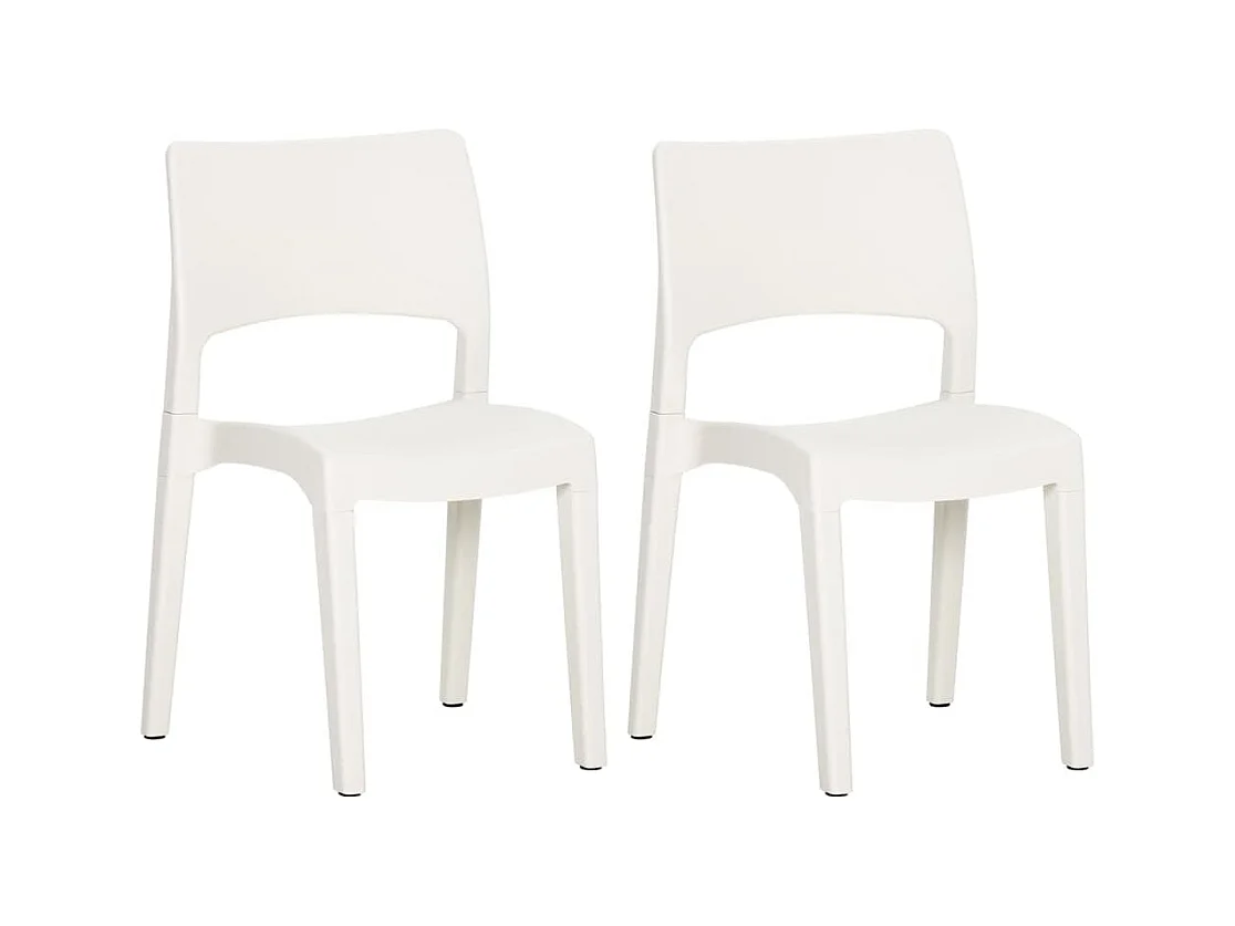 Chaises de jardin 2 pcs Blanc Polypropylène