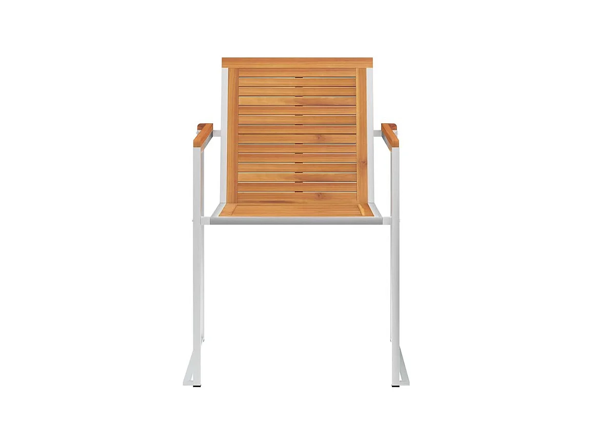 Chaises de jardin avec coussins lot de 2 Acacia solide et acier