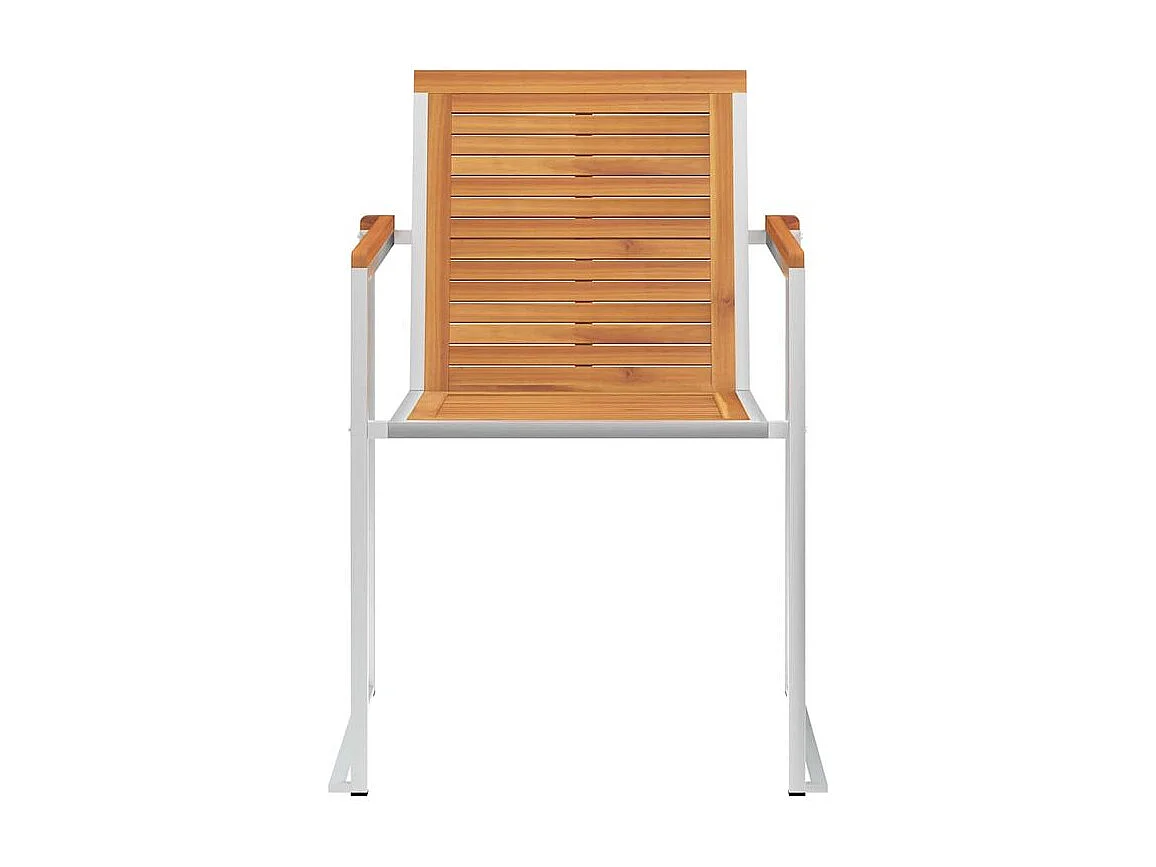 Chaises de jardin avec coussins lot de 2 Acacia solide et acier