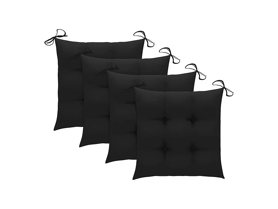 Chaises de jardin lot de 4 avec coussins Bois d'acacia massif