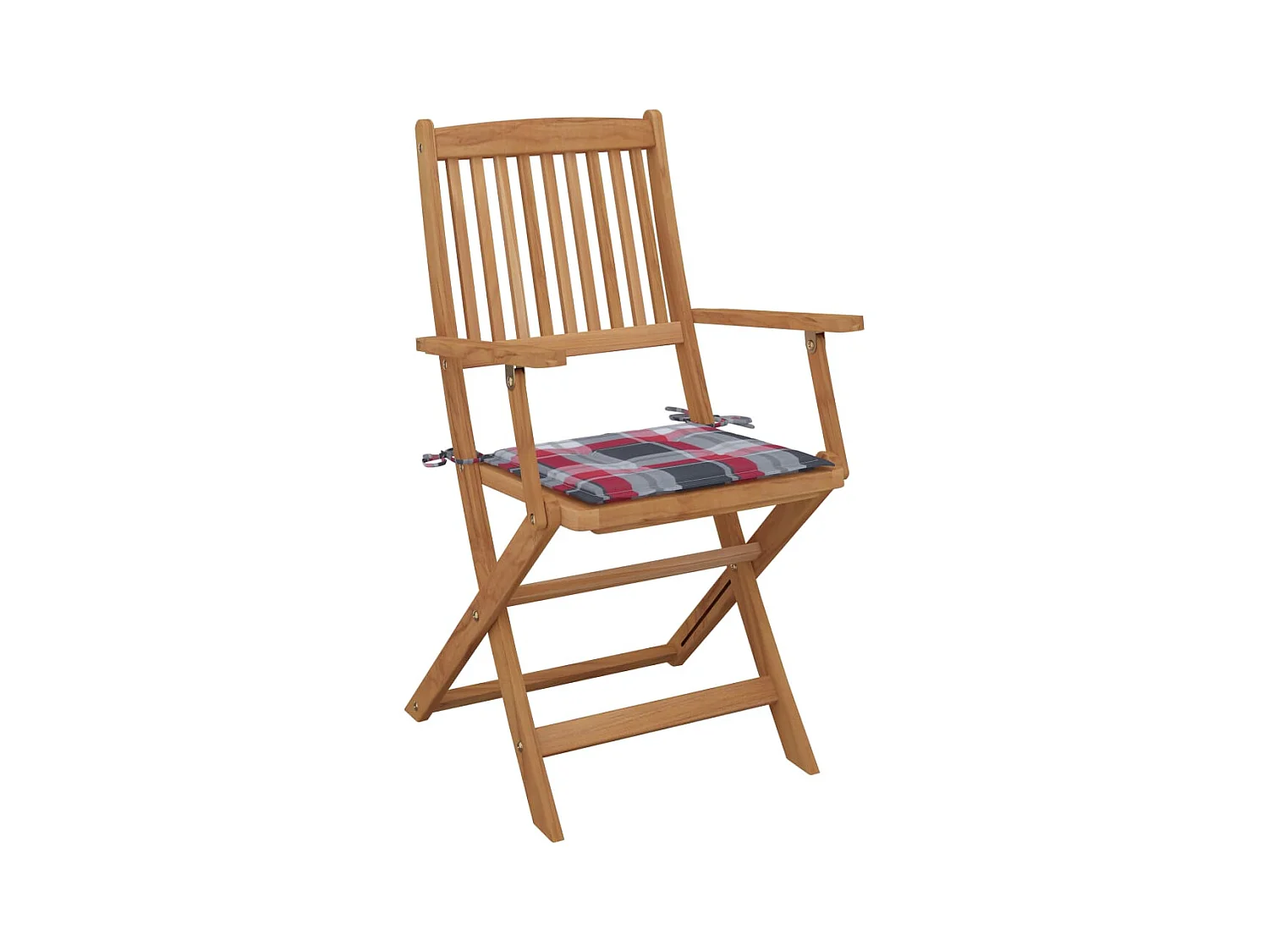 Chaises pliables de jardin 2 pcs avec coussins Bois d'acacia 54