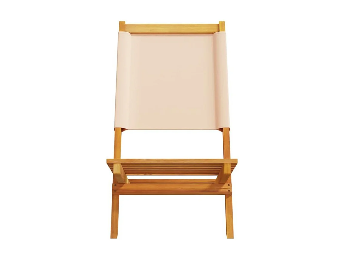 Chaises de jardin lot de 2 beige bois d'acacia massif et tissu