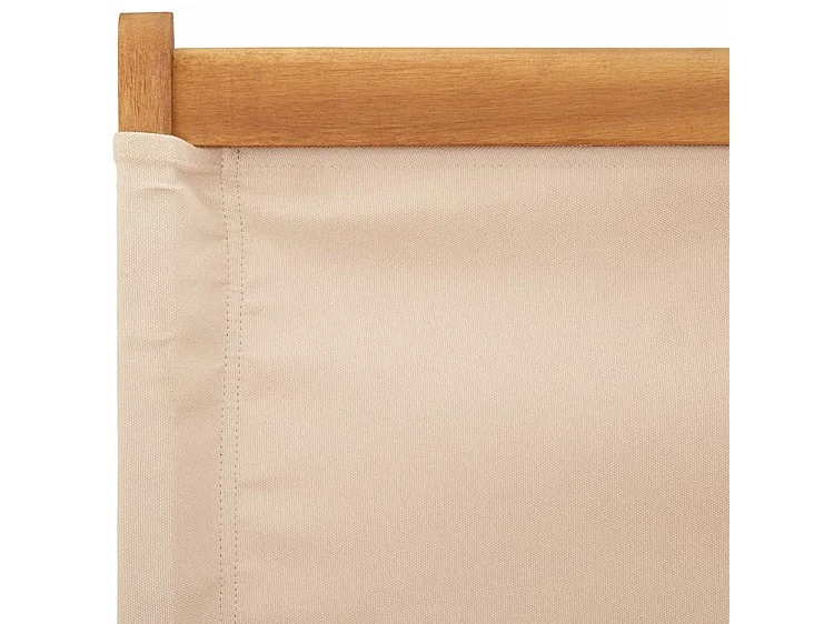 Chaises de jardin lot de 2 beige bois d'acacia massif et tissu