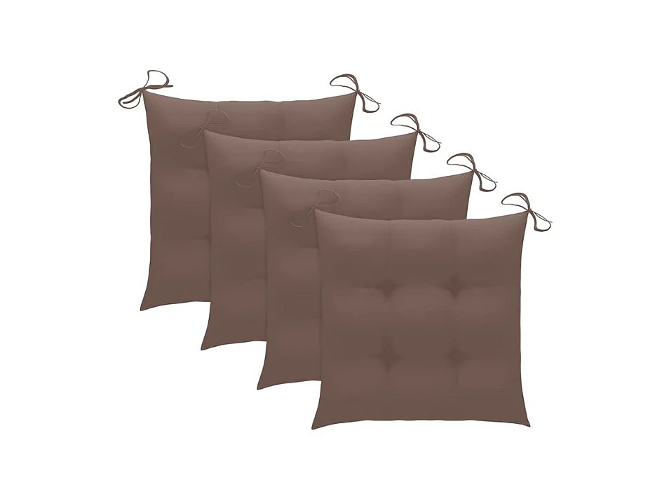 Chaises de jardin lot de 4 avec coussins Bois d'acacia massif