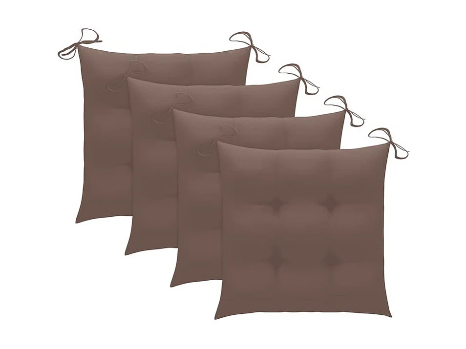 Chaises de jardin lot de 4 avec coussins Bois d'acacia massif