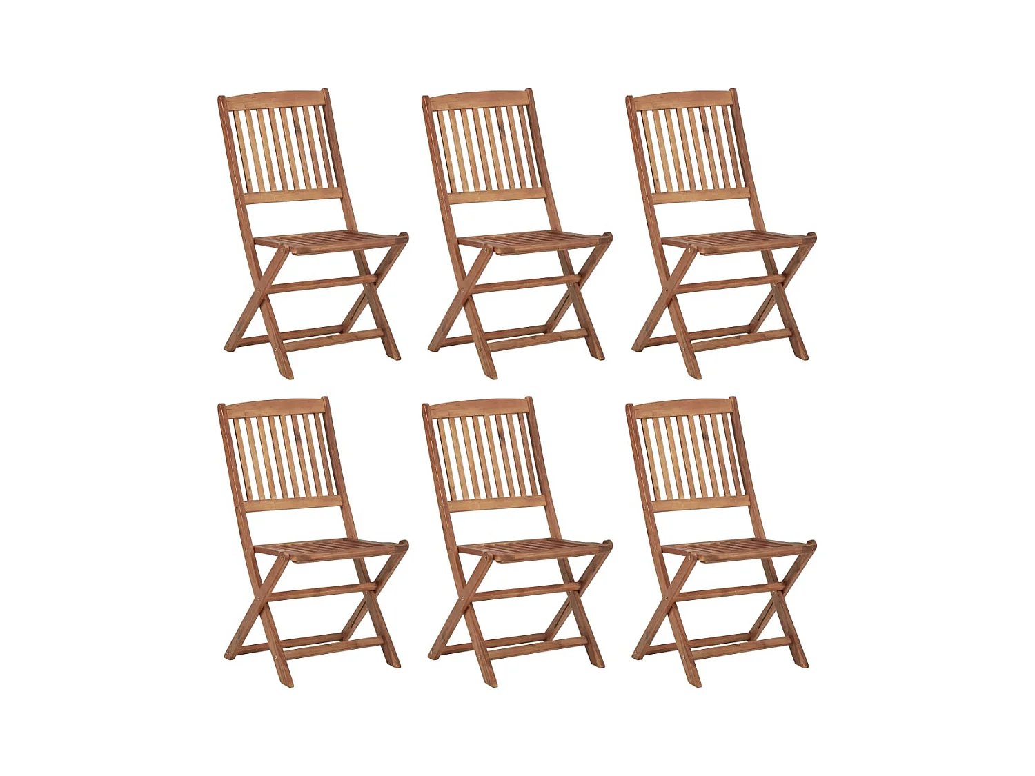 Chaises pliables de jardin 6 pcs avec coussins Bois d'acacia 15