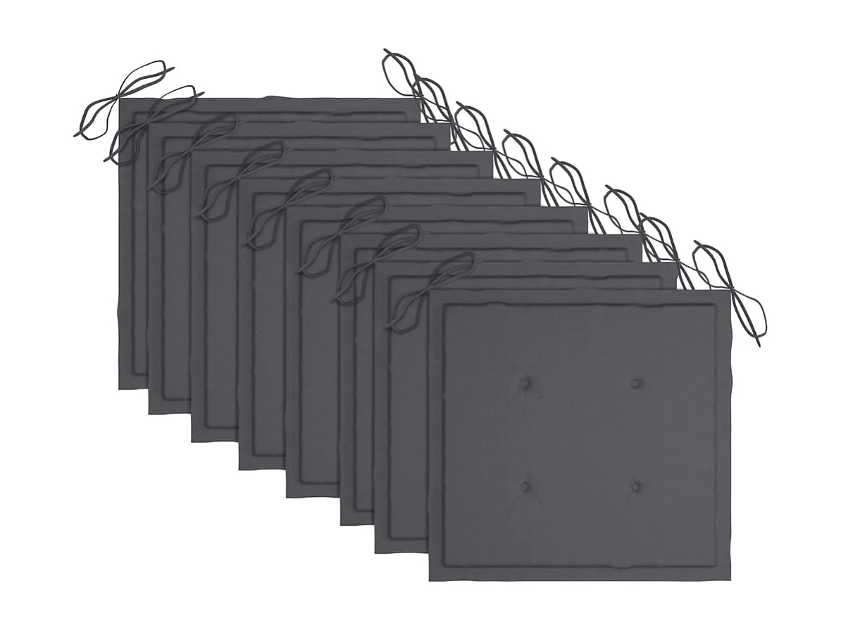 Chaises de jardin 8 pcs avec coussins Bois de teck massif 27