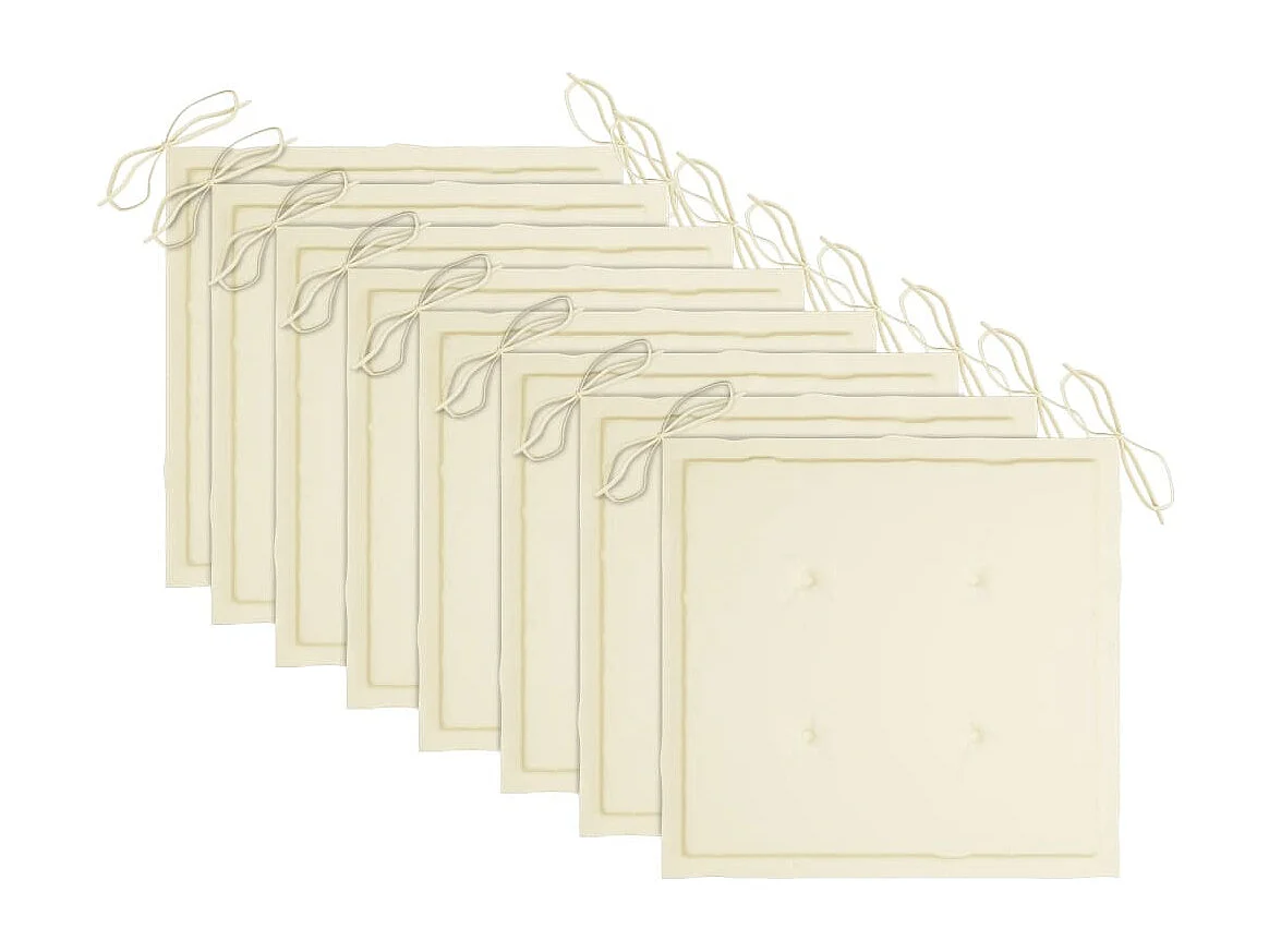 Chaises de jardin 8 pcs avec coussins Bois d'acacia solide 2