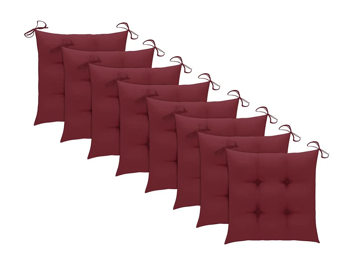 Chaises de jardin 8 pcs avec coussins Bois de teck massif 39