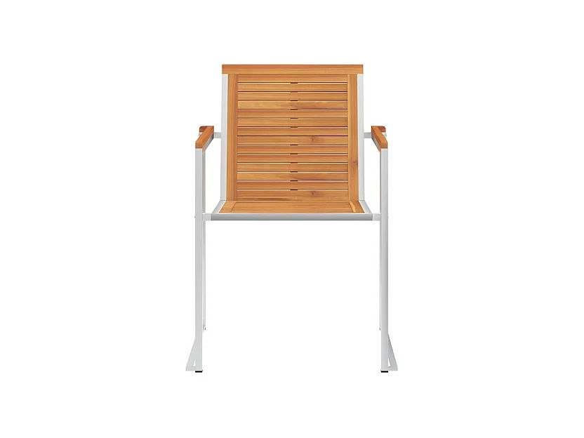 Chaises de jardin avec coussins lot de 2 Acacia solide et acier