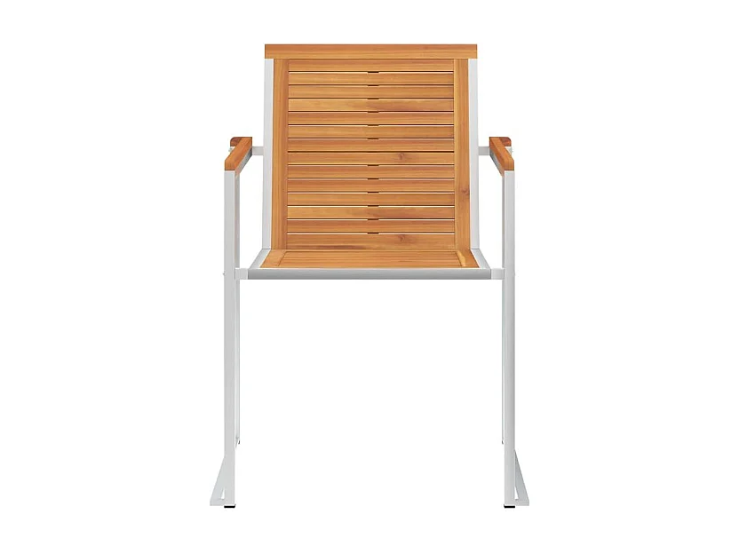 Chaises de jardin avec coussins lot de 2 Acacia solide et acier