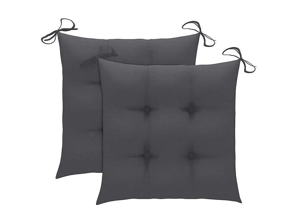 Chaises de jardin avec coussins lot de 2 Acacia solide et acier