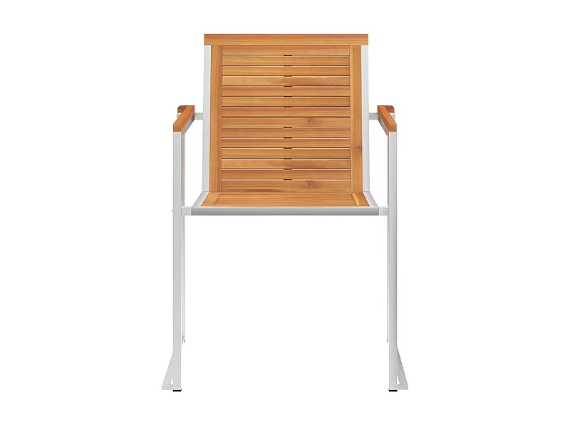 Chaises de jardin avec coussins lot de 2 Acacia solide et acier