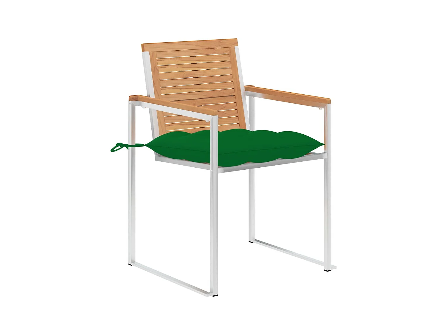 Chaises de jardin avec coussins 2 pcs Teck solide et acier 8