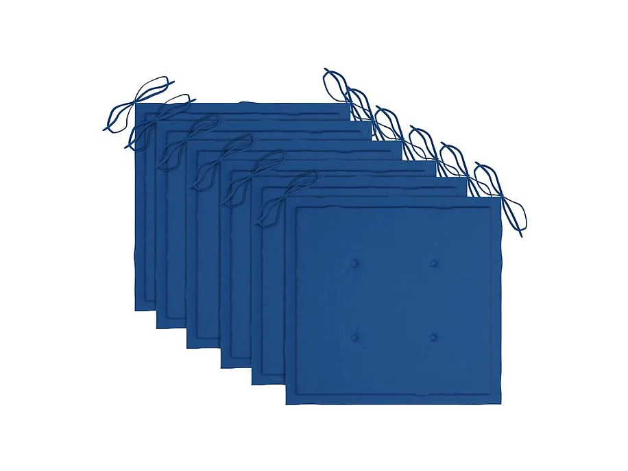 Chaises de jardin lot de 6 avec coussins Bois d'acacia solide