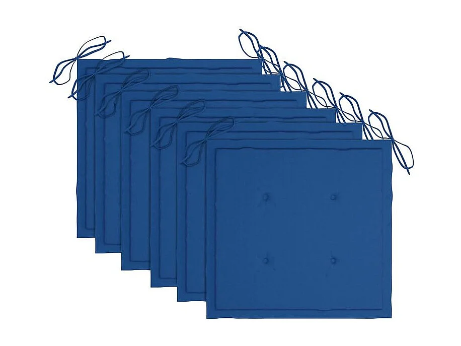 Chaises de jardin lot de 6 avec coussins Bois d'acacia solide