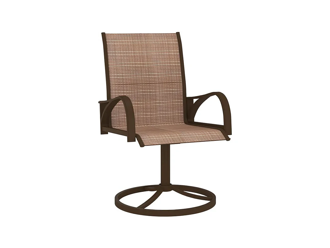 Chaises pivotantes de jardin 2 pcs Textilène et acier Marron