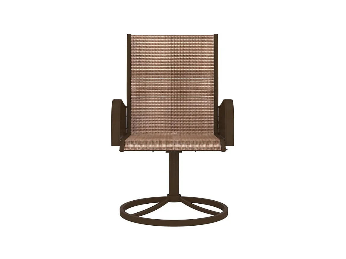 Chaises pivotantes de jardin 2 pcs Textilène et acier Marron