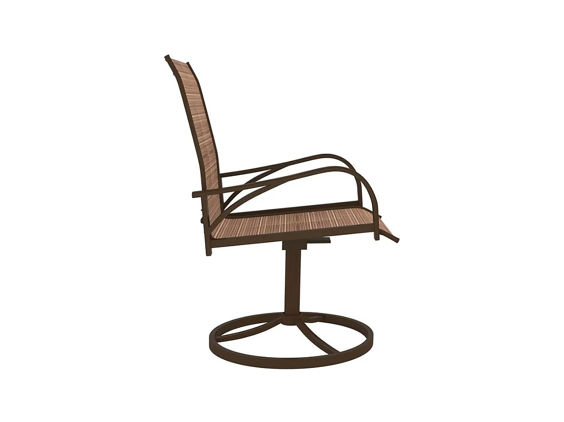 Chaises pivotantes de jardin 2 pcs Textilène et acier Marron