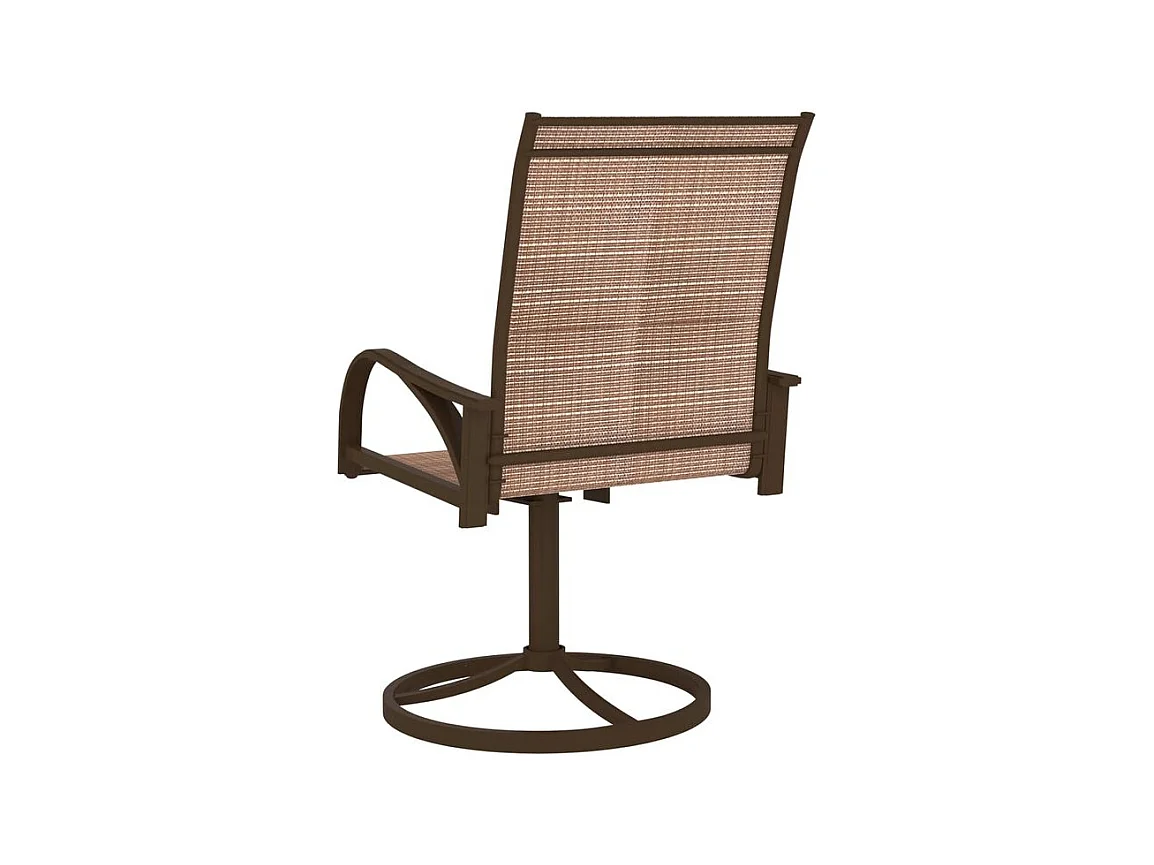 Chaises pivotantes de jardin 2 pcs Textilène et acier Marron