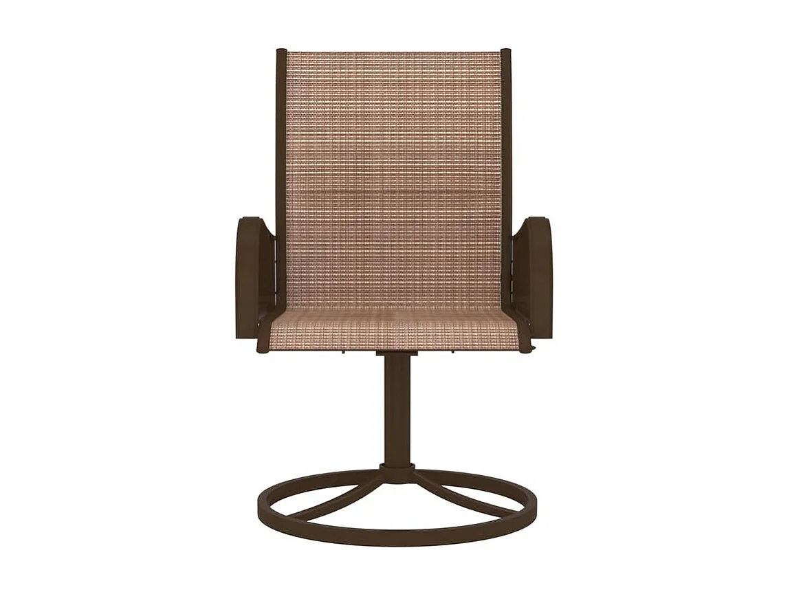 Chaises pivotantes de jardin 2 pcs Textilène et acier Marron