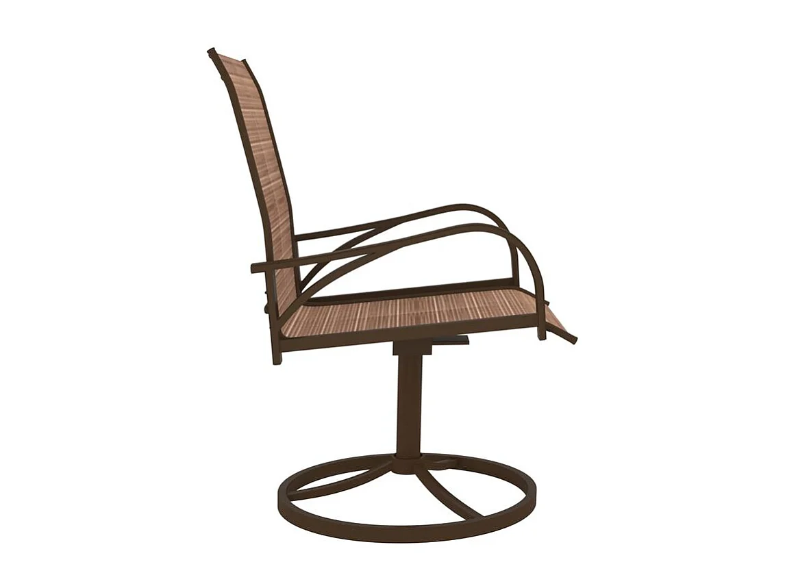Chaises pivotantes de jardin 2 pcs Textilène et acier Marron
