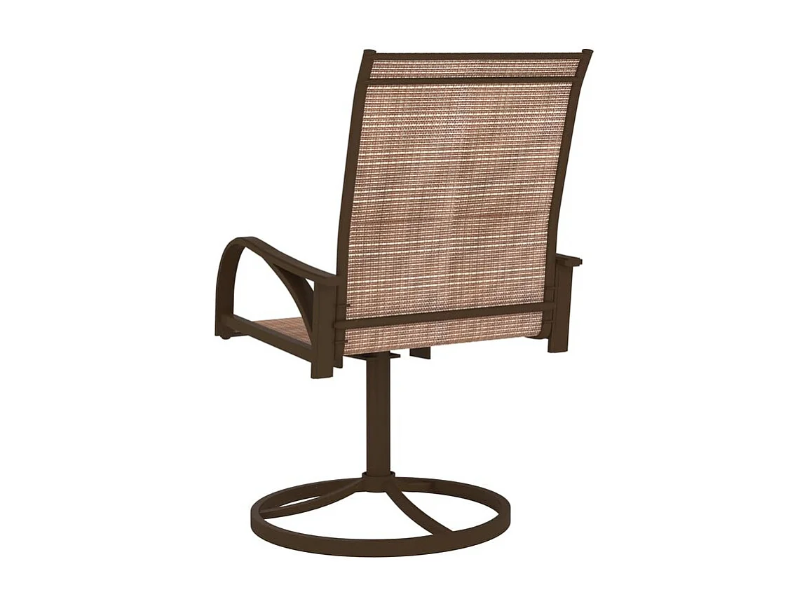 Chaises pivotantes de jardin 2 pcs Textilène et acier Marron
