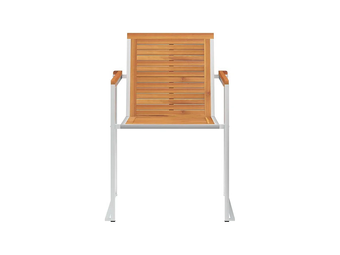 Chaises de jardin avec coussins lot de 2 Acacia solide et acier