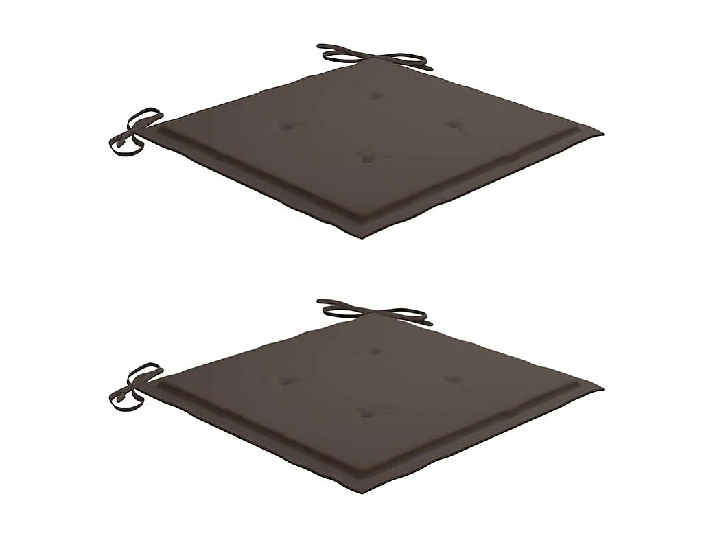 Chaises de jardin avec coussins lot de 2 Acacia solide et acier