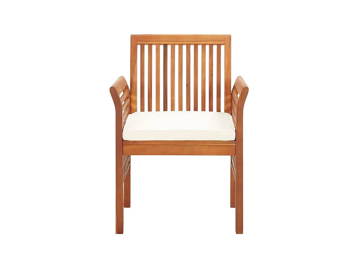 Chaises de jardin avec coussins 4 pcs Bois d'acacia massif
