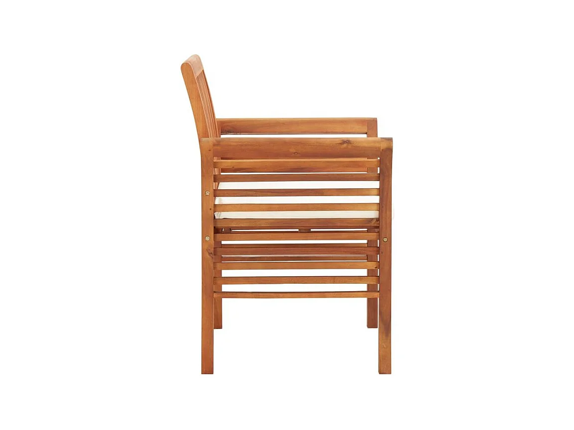 Chaises de jardin avec coussins 4 pcs Bois d'acacia massif