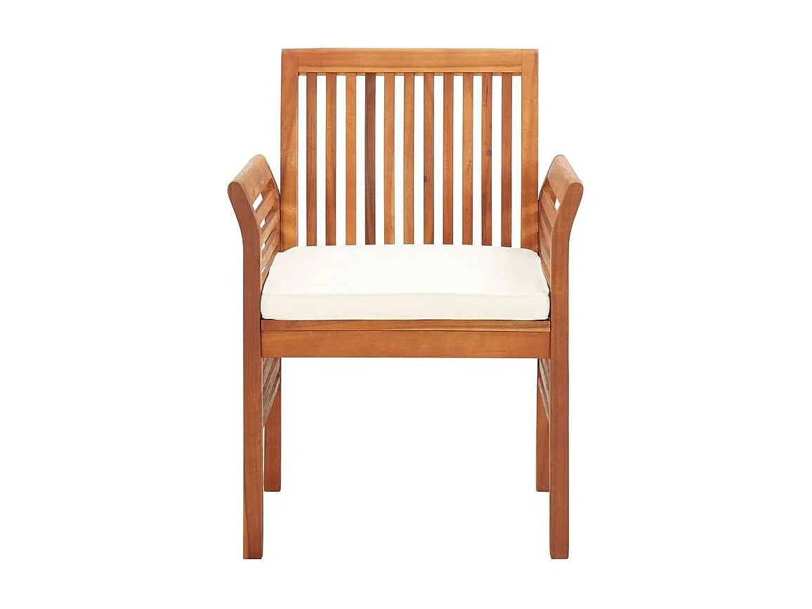 Chaises de jardin avec coussins 4 pcs Bois d'acacia massif