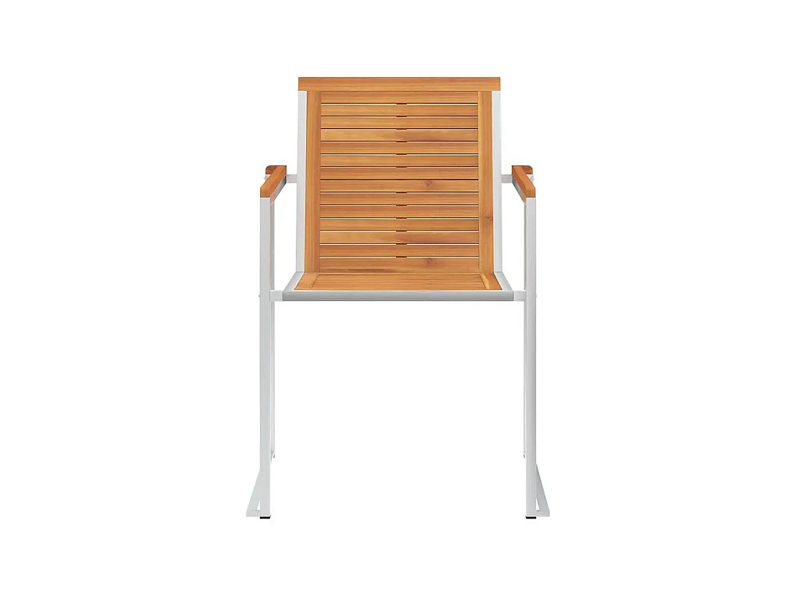 Chaises de jardin lot de 8 avec coussins Bois d'acacia solide