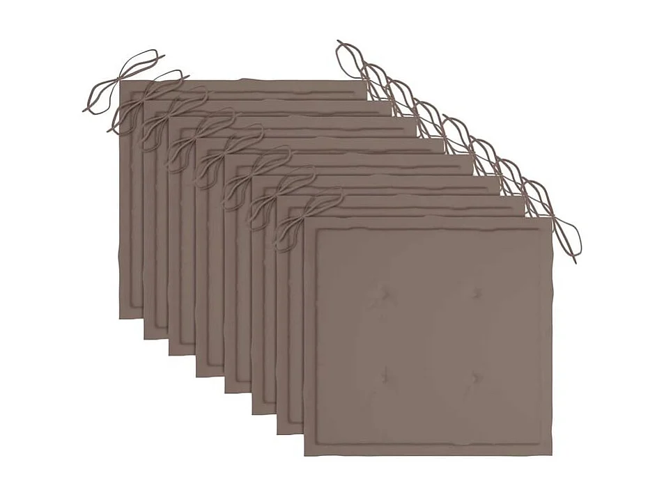 Chaises de jardin lot de 8 avec coussins Bois d'acacia solide