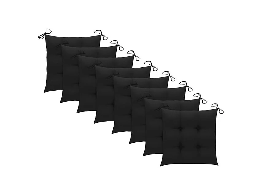 Chaises de jardin lot de 8 avec coussins Bois d'acacia solide