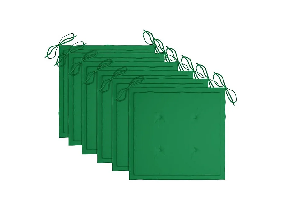 Chaises de jardin lot de 6 avec coussins Bois d'acacia solide