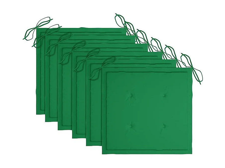 Chaises de jardin lot de 6 avec coussins Bois d'acacia solide