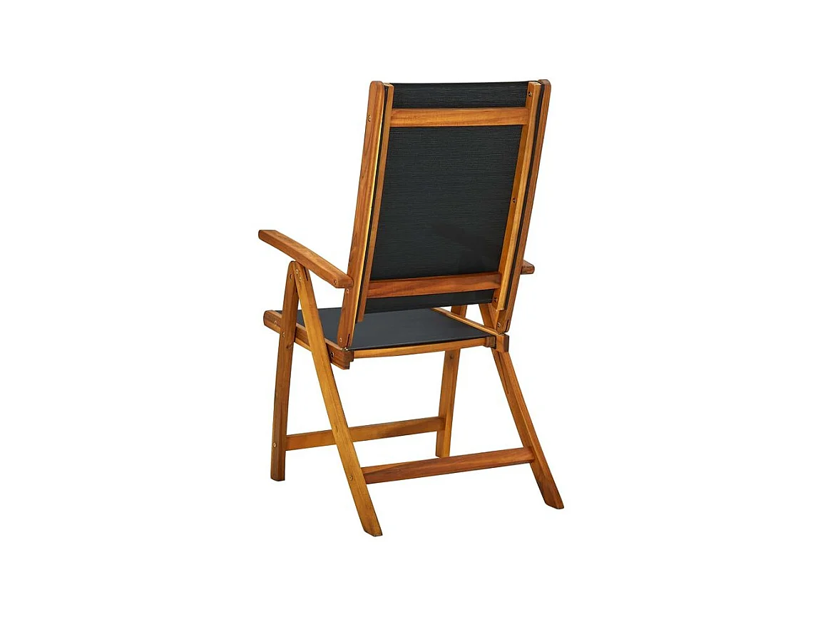 Chaises de jardin pliantes 6 pcs Bois d'acacia massif Textilène