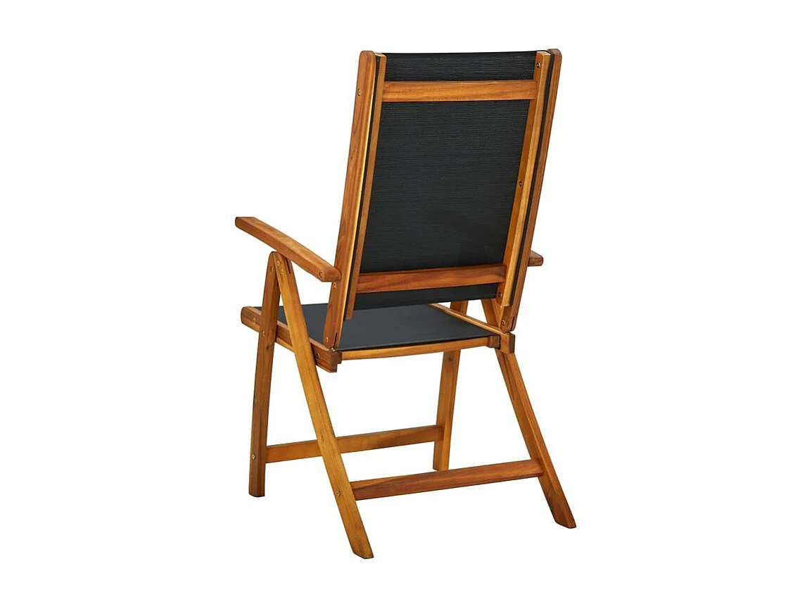 Chaises de jardin pliantes 6 pcs Bois d'acacia massif Textilène