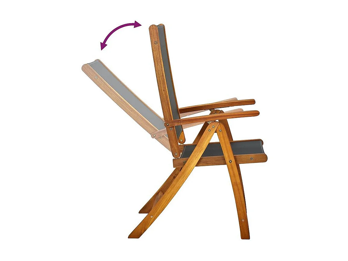 Chaises de jardin pliantes 6 pcs Bois d'acacia massif Textilène