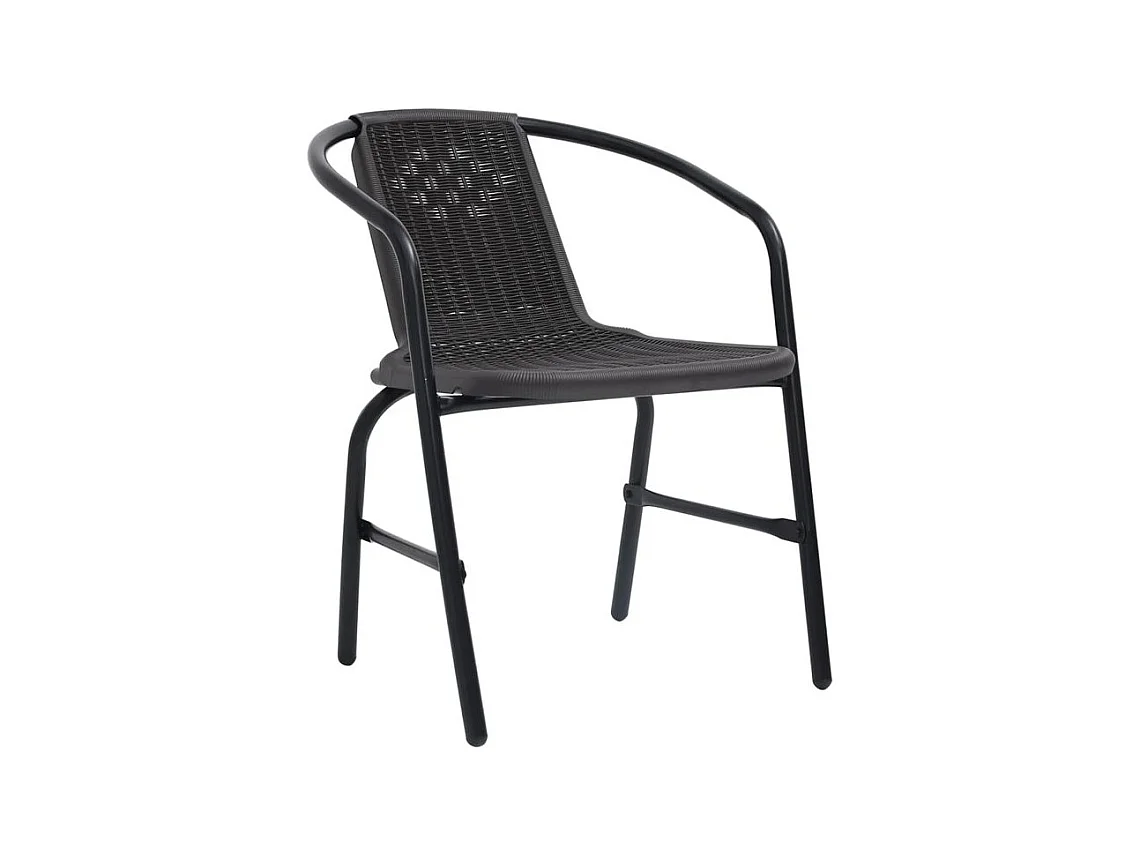 Chaises de jardin lot de 6 Rotin plastique et acier 110 kg