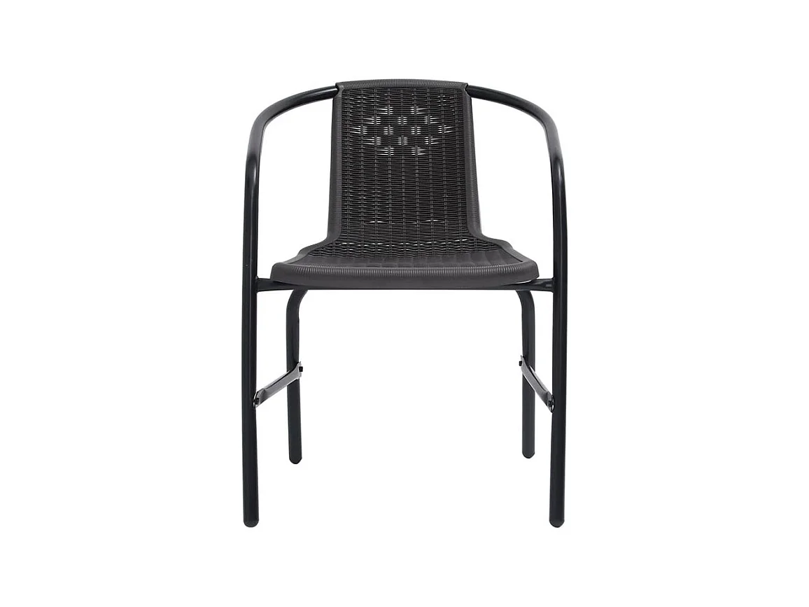 Chaises de jardin lot de 6 Rotin plastique et acier 110 kg