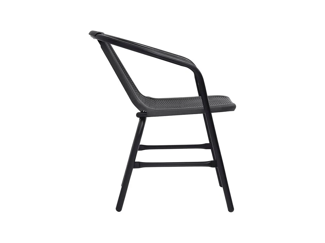 Chaises de jardin lot de 6 Rotin plastique et acier 110 kg