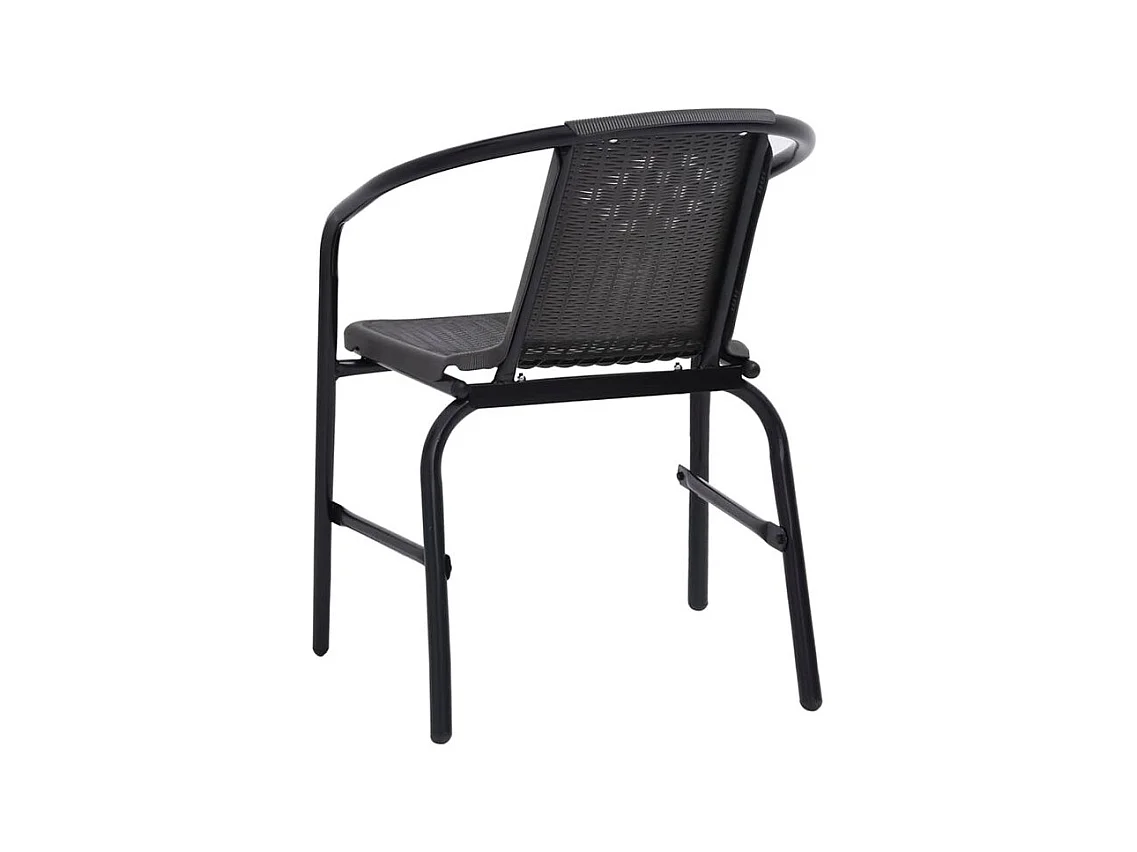 Chaises de jardin lot de 6 Rotin plastique et acier 110 kg