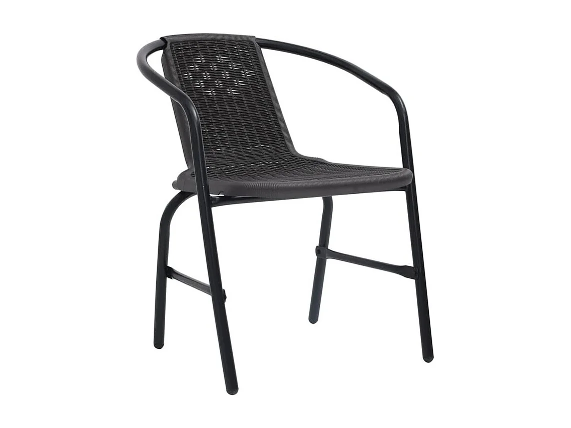 Chaises de jardin lot de 6 Rotin plastique et acier 110 kg