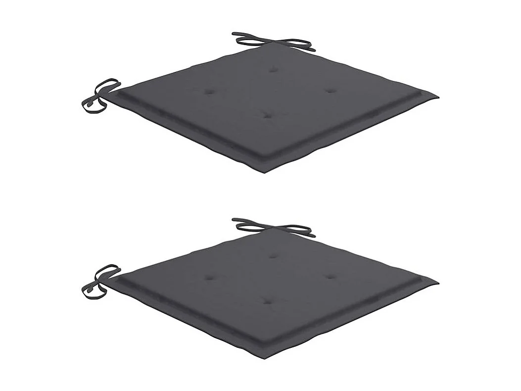 Chaises de jardin avec coussins lot de 2 Acacia solide et acier